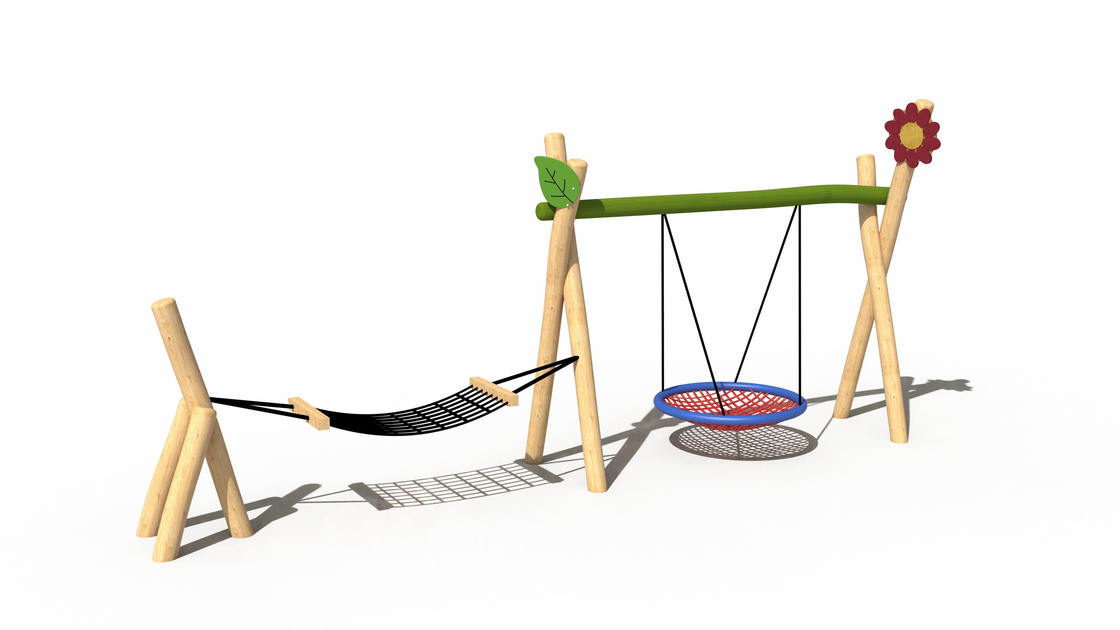 Log Nest Swing Set — Freestanding Playground Equipment