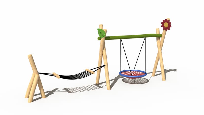 Log Nest Swing Set