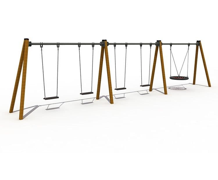 Quad Nest Swingset — Freestanding Playground Equipment