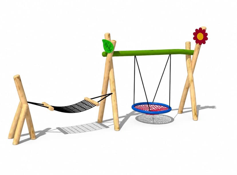 Timber Nest Swing with Hammock