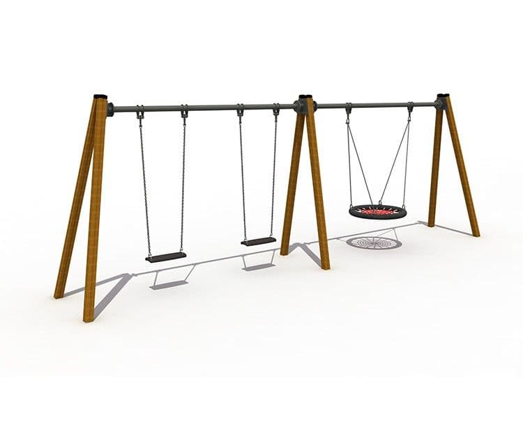 Nest Trio Swingset — Freestanding Playground Equipment
