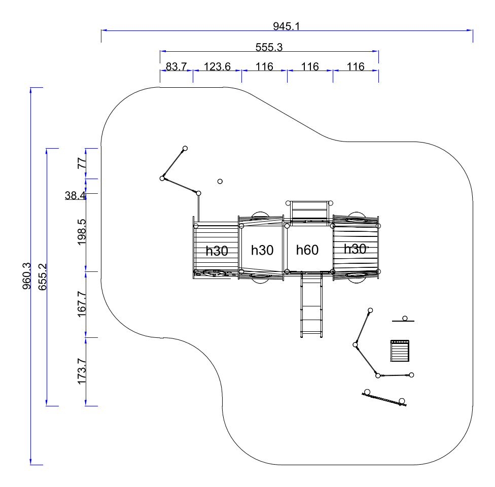 Site plan & safety zone — site plan and safety zone drawing