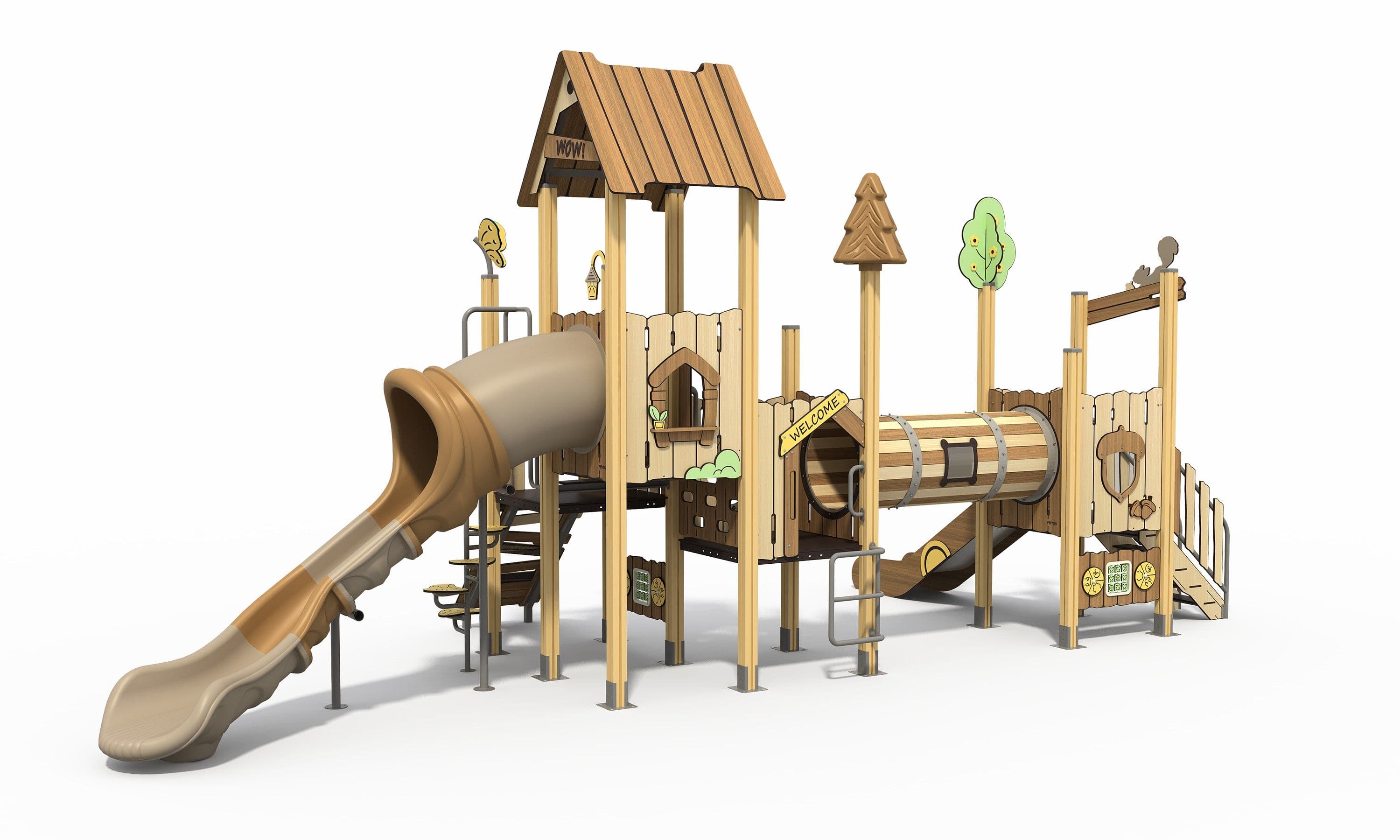 Timbertop Log Bridge Towers — Play Systems