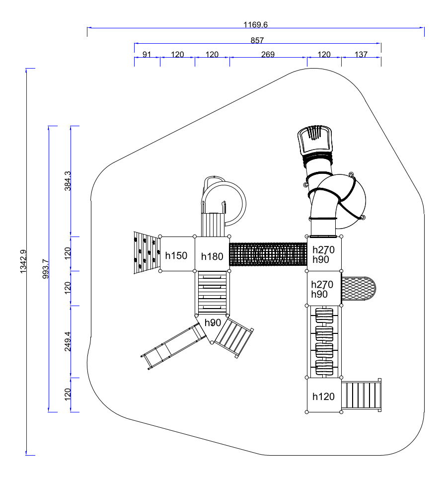 Site plan & safety zone — site plan and safety zone drawing