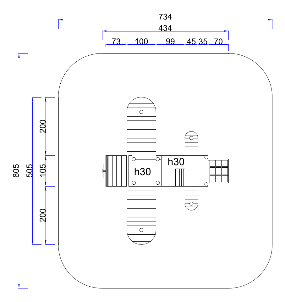 Site plan & safety zone — site plan and safety zone drawing