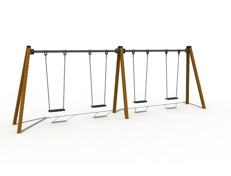 Quad Swingset — Freestanding Playground Equipment