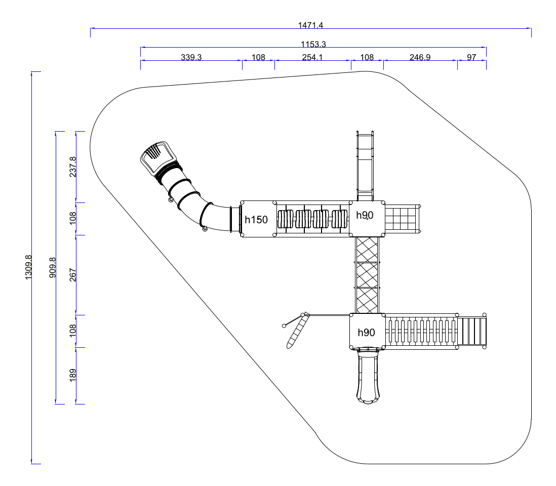 Site plan & safety zone — site plan and safety zone drawing