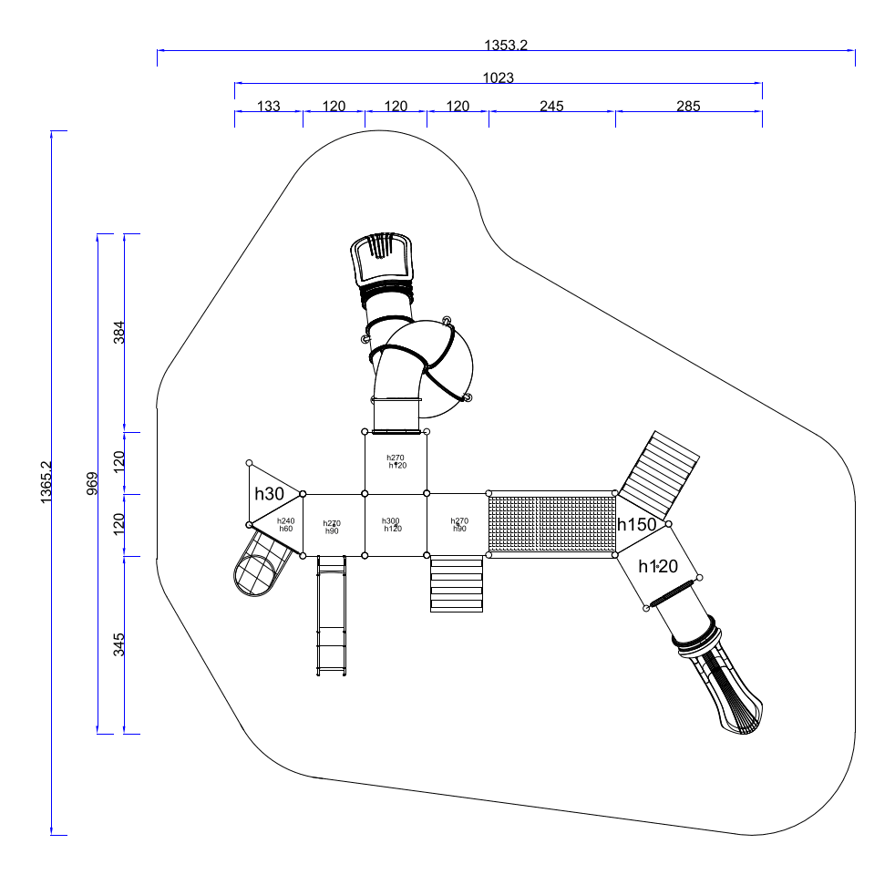 Site plan & safety zone — site plan and safety zone drawing